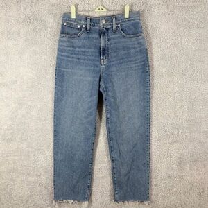 Madewell The Perfect Vintage Straight Crop Jeans Size 29 Blue Med Wash Fay Hem‎